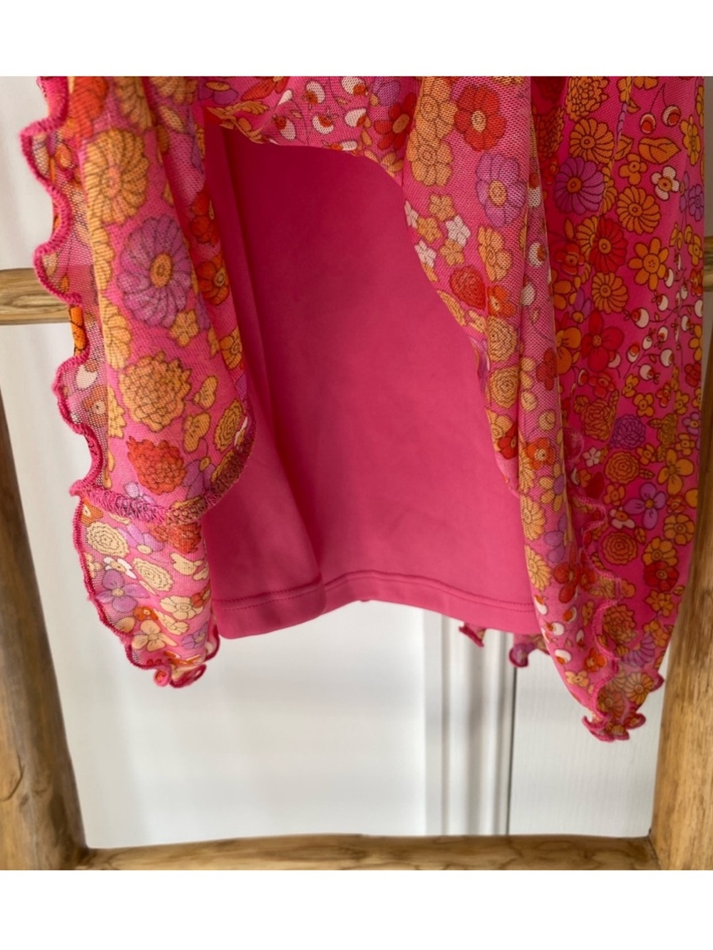 wild fable Pink Floral Slip Dress with Orange Accents - Picture 3 of 5
